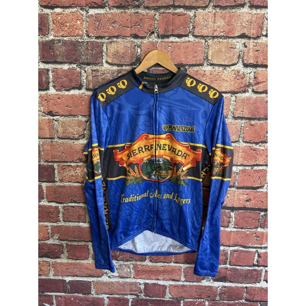 Pearl Izumi Cycling Jersey Size M Long Sleeve Rare Blue Sierra Nevada Brewing